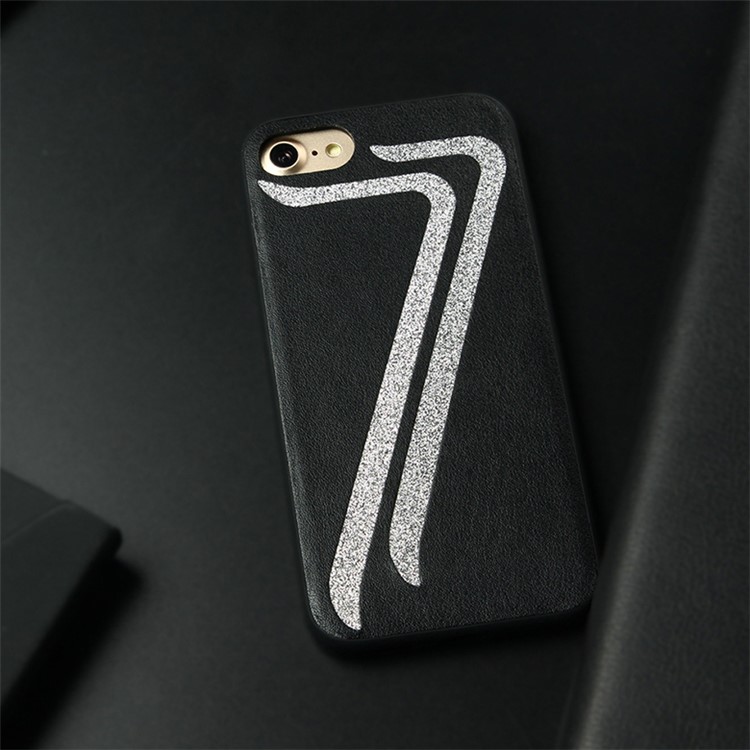 KLD for iPhone 7 4.7 Inch Anti-scratch Cell Phone Case Cover (Leather Skin + TPU) - Black-5