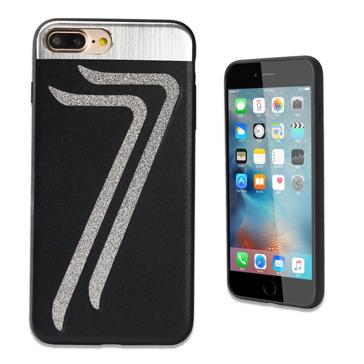 KLD Leather Coated TPU Phone Case Cover for iPhone 7 Plus 5.5 Inch - Black-1