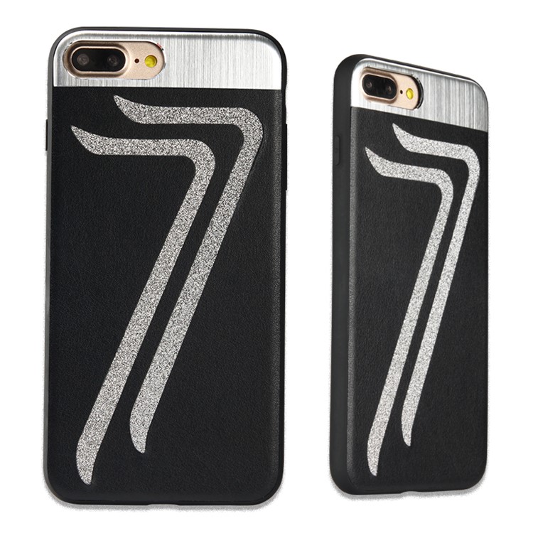 KLD Leather Coated TPU Phone Case Cover for iPhone 7 Plus 5.5 Inch - Black-3