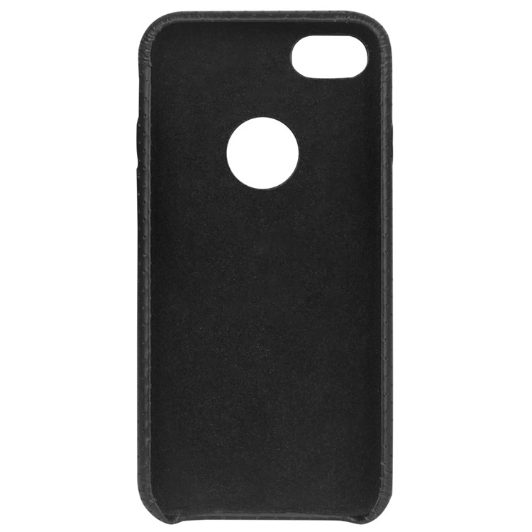 QIALINO Mesh Holes Genuine Leather Coated PC Back Phone Case for iPhone 7 4.7 - Black-3