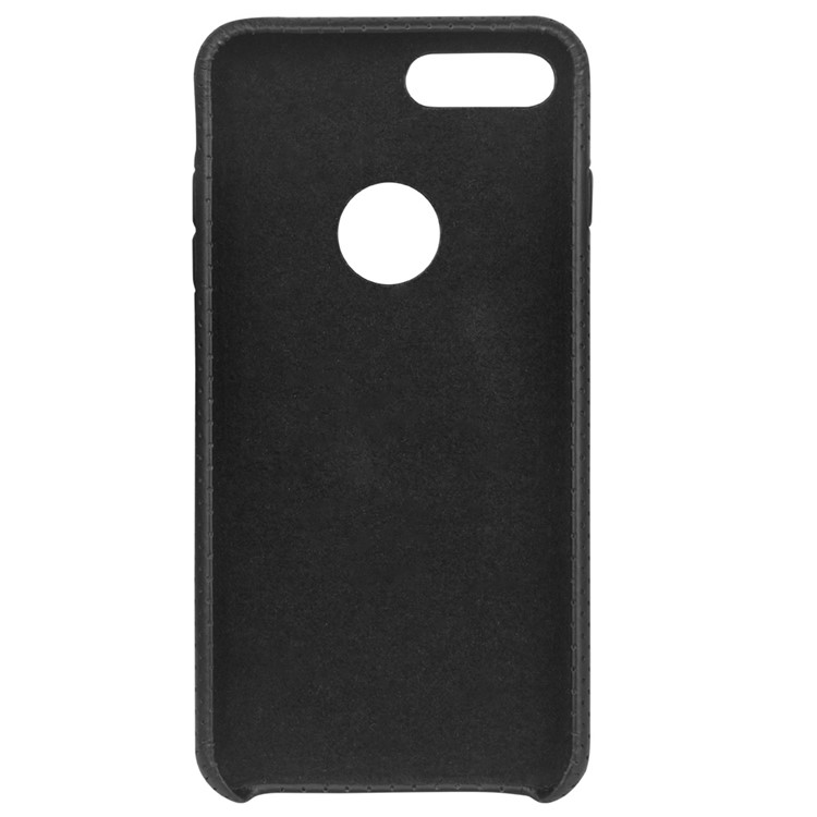 QIALINO Mesh Holes Genuine Leather Skin PC Phone Case for iPhone 7 Plus 5.5 - Black-3