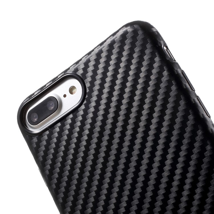 FSHANG Carbon Fiber Flexible Protective Phone Case for iPhone 7 4.7 inch (TPU) - Black-5