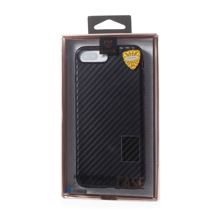 FSHANG Carbon Fiber Flexible Protective Phone Case for iPhone 7 4.7 inch (TPU) - Black-8