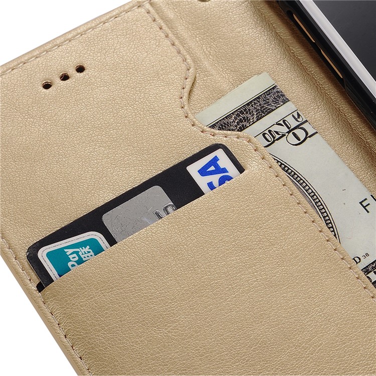 Detachable Leather Wallet Case for iPhone 7 4.7 with Makeup Mirror - Gold-10