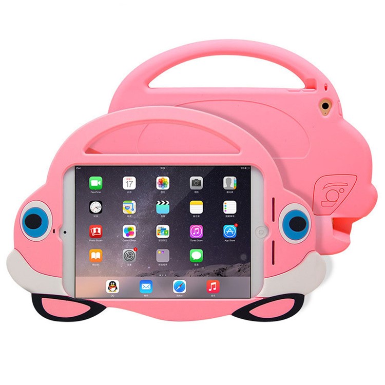 3D Fun Mini Cartoon Car Shockproof Silicone Protective Case Cover for iPad Mini 4 - Pink-1