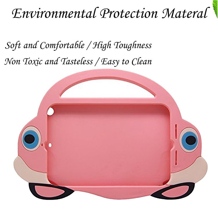 3D Fun Mini Cartoon Car Shockproof Silicone Protective Case Cover for iPad Mini 4 - Pink-2