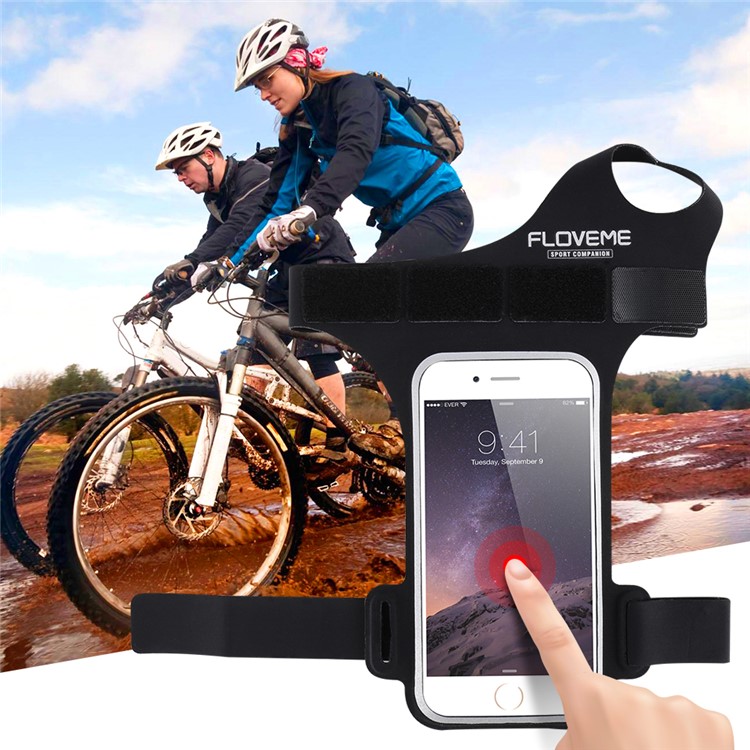 FLOVEME Fitness Exercise Arm Band Pouch Holder for iPhone 7 / 6s / 6 4.7 inch with Thumb-Closure - Black-16
