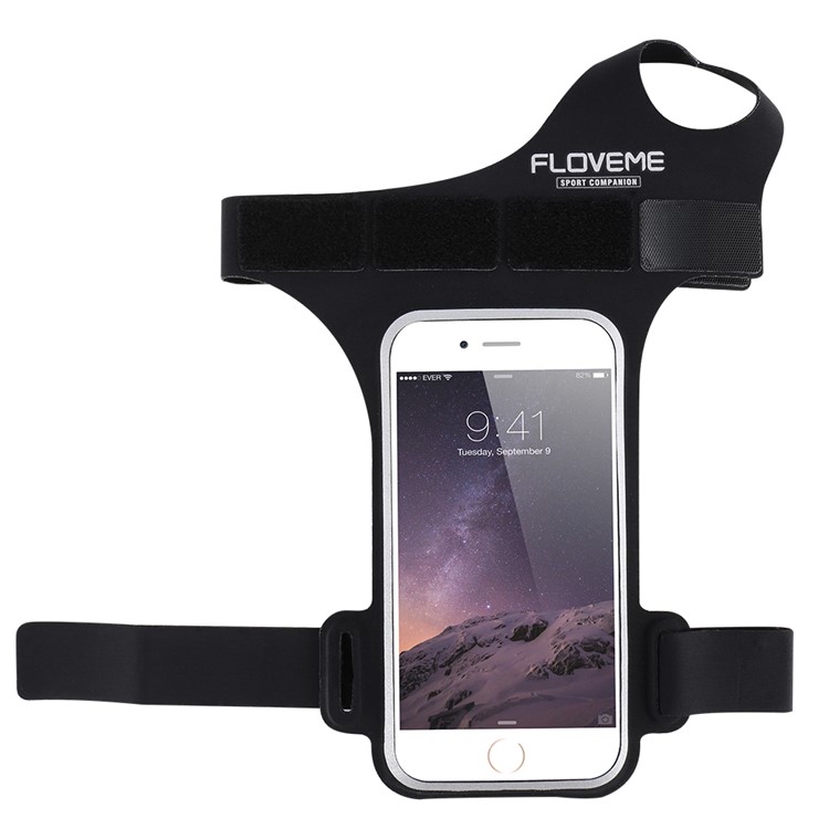 FLOVEME Fitness Exercise Arm Band Pouch Holder for iPhone 7 / 6s / 6 4.7 inch with Thumb-Closure - Black-6
