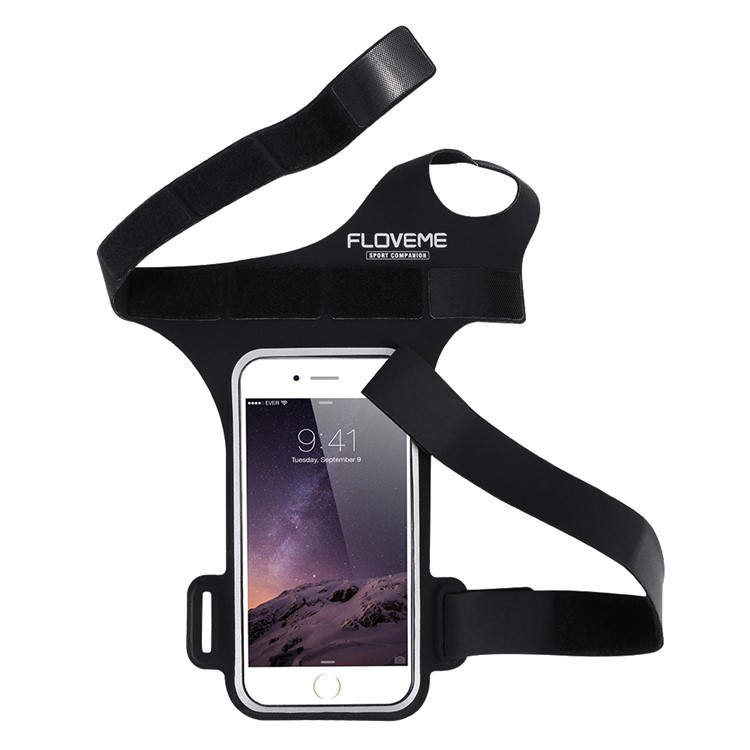 FLOVEME Fitness Exercise Arm Band Pouch Holder for iPhone 7 / 6s / 6 4.7 inch with Thumb-Closure - Black-8