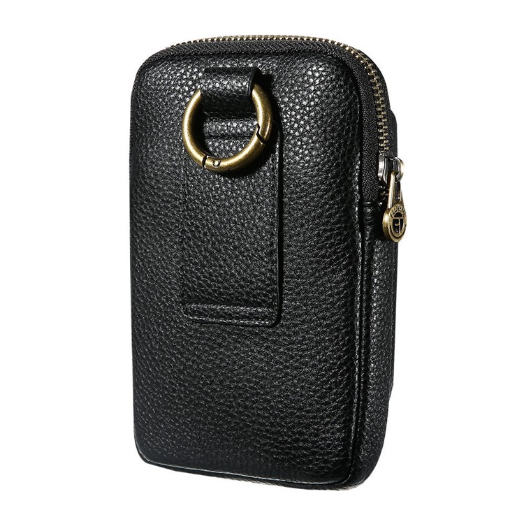 FLOVEME Litchi Texture PU Leather Waist Bag with Belt Loop for iPhone 7 Plus/6s Plus/6 Plus - Black-2