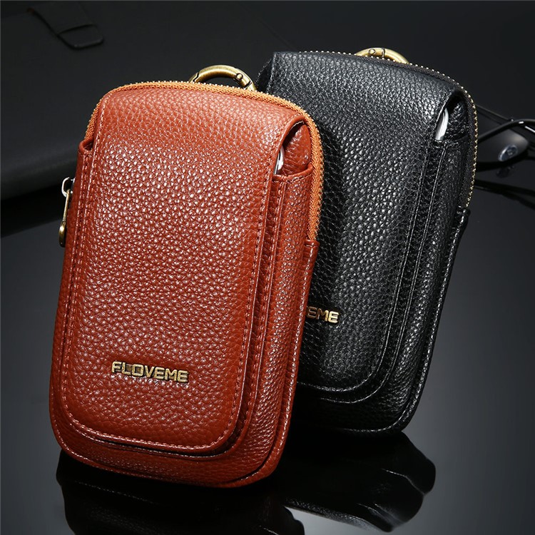 FLOVEME Litchi Texture PU Leather Waist Bag with Belt Loop for iPhone 7 Plus/6s Plus/6 Plus - Black-6