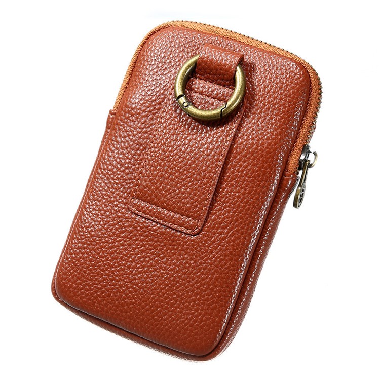 FLOVEME Litchi Texture Leather Holster Pouch Waist Bag for iPhone 7 Plus/6s Plus/6 Plus - Brown-8