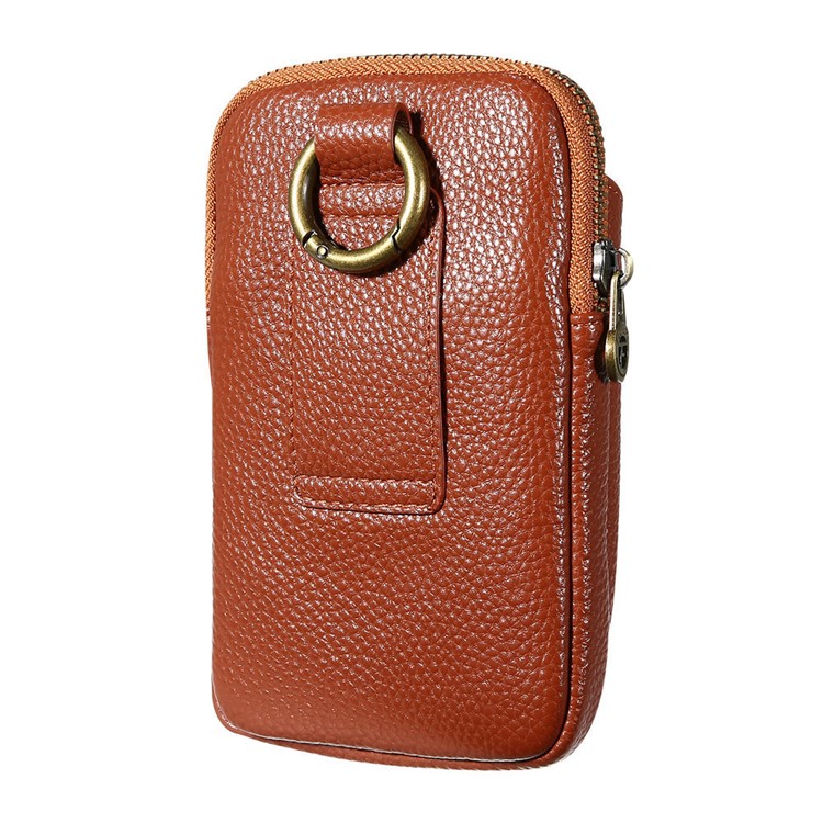 FLOVEME Litchi Texture Leather Holster Pouch Waist Bag for iPhone 7 Plus/6s Plus/6 Plus - Brown-9