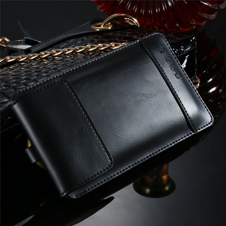 FLOVEME Outdoor Vertical Leather Pouch Case for iPhone 7/6s/6 4.7-inch Etc with Hook Loop - Black-3