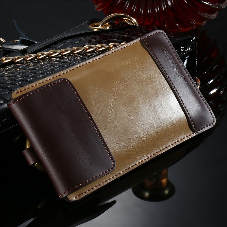 FLOVEME Vertical Elegant Leather Pouch for iPhone 7 Plus / 6s Plus etc with Hook Loop - Coffee / Brown-13