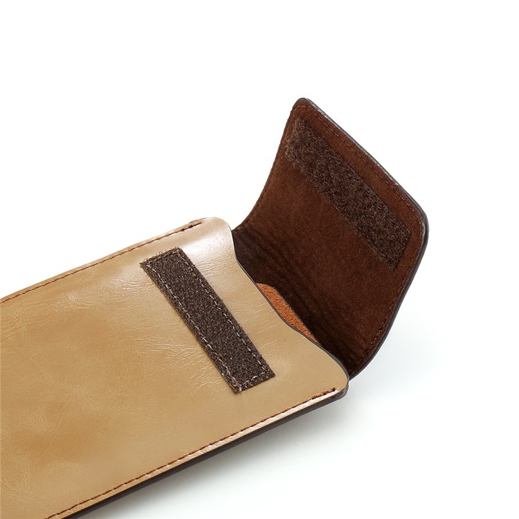 FLOVEME Vertical Elegant Leather Pouch for iPhone 7 Plus / 6s Plus etc with Hook Loop - Coffee / Brown-7