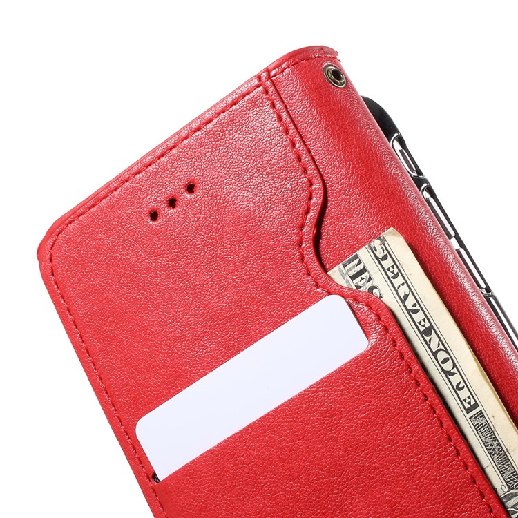Detachable Leather Wallet Cellphone Case with Makeup Mirror for iPhone 6s Plus / 6 Plus - Red-16