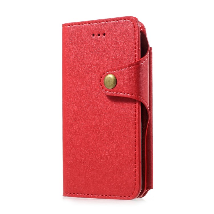 Detachable Leather Wallet Cellphone Case with Makeup Mirror for iPhone 6s Plus / 6 Plus - Red-7