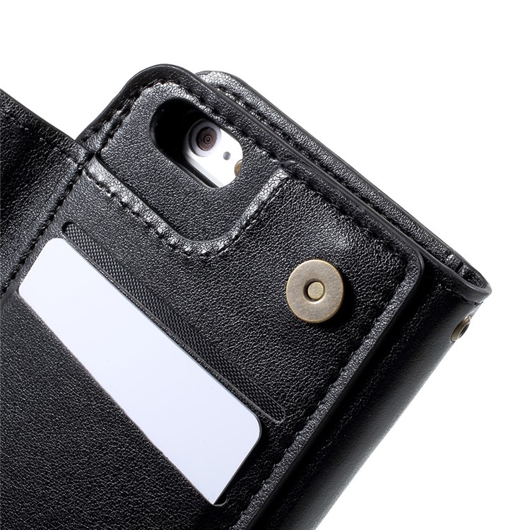 Wallet Leather Case with Detachable 360 Degree Rotary TPU Back Cover for iPhone 6s Plus / 6 Plus - Black-13