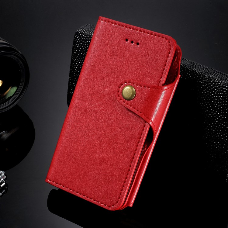 Detachable Leather Wallet Cellphone Case with Makeup Mirror for iPhone 6s / 6 - Red-1