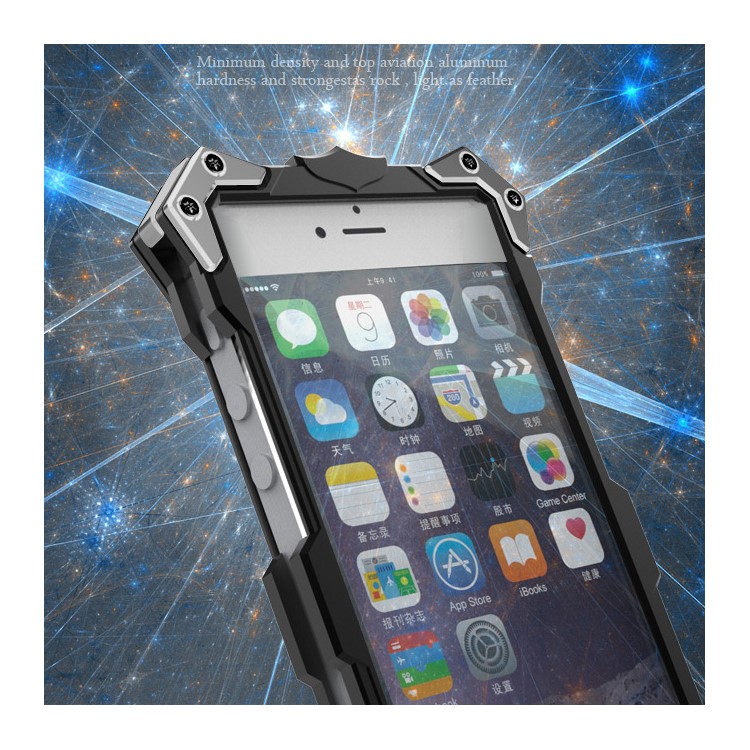 For iPhone SE 5s 5 Metal Case Cool Punk Rock Aviation Aluminum Armor Phone Cover - Black-3