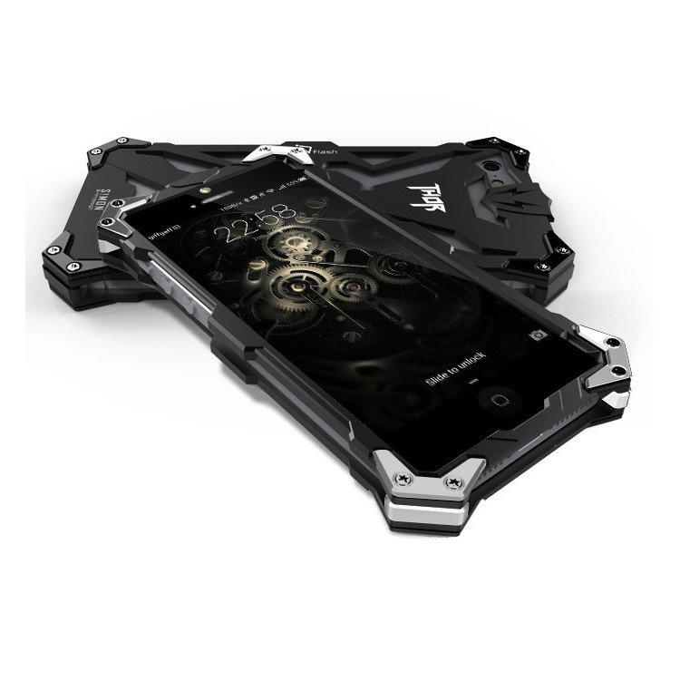 For iPhone SE 5s 5 Metal Case Cool Punk Rock Aviation Aluminum Armor Phone Cover - Black-4