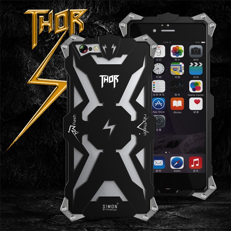 Cool Punk Rock Aviation Aluminum Metal Armor Phone Case for iPhone 6s 6 4.7 - Black-3