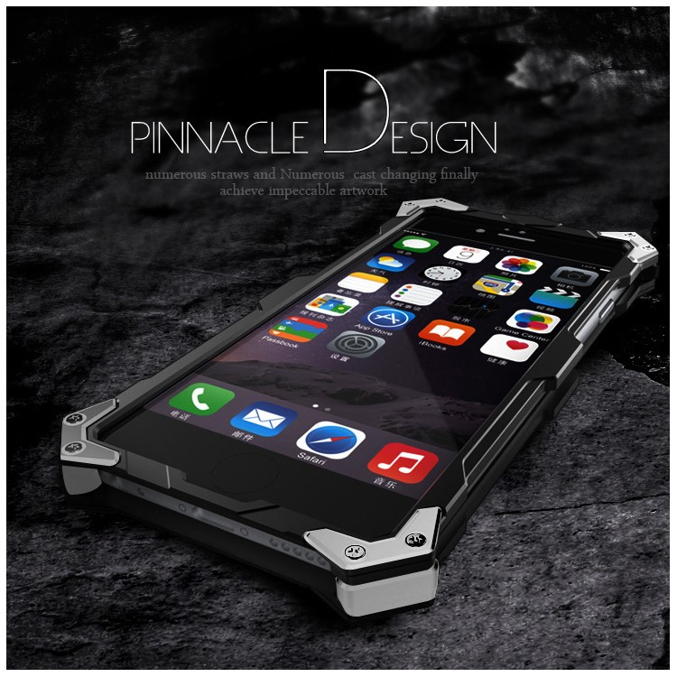 Cool Punk Rock Aviation Aluminum Metal Armor Phone Case for iPhone 6s 6 4.7 - Black-6