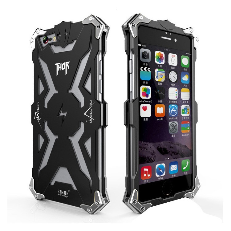 Cool Aviation Aluminum Metal Armor Punk Case for iPhone 6s Plus / 6 Plus - Black-1