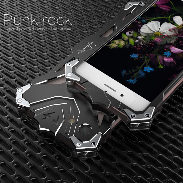 Cool Punk Rock for iPhone 7 4.7 Aviation Aluminum Metal Armor Phone Case - Black-3
