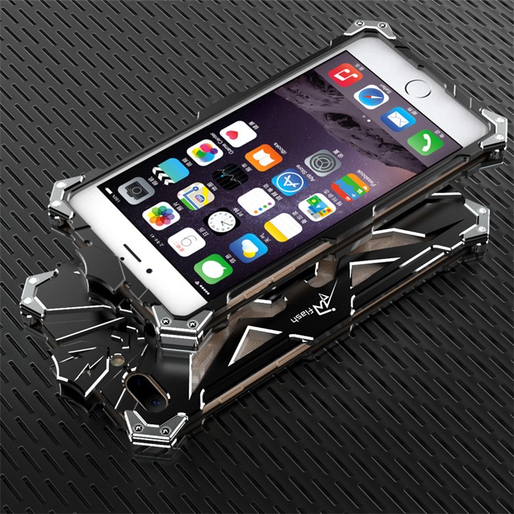 For iPhone 7 Plus 5.5 Cool Punk Rock Aviation Aluminum Metal Armor Case Cover - Black-2
