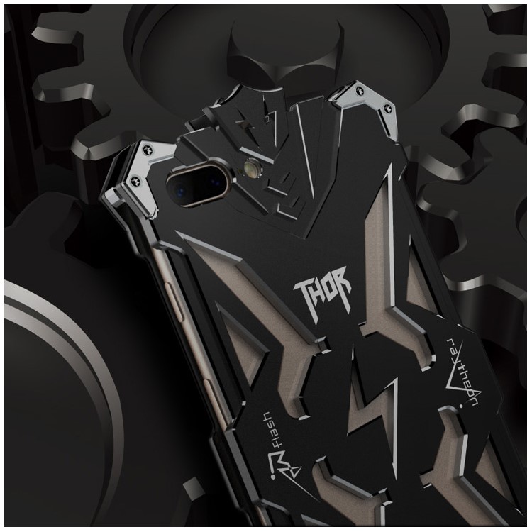 For iPhone 7 Plus 5.5 Cool Punk Rock Aviation Aluminum Metal Armor Case Cover - Black-3