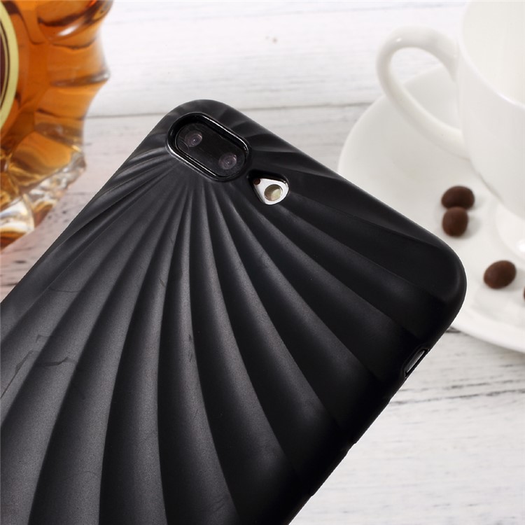 Concave-Convex Texture TPU Mobile Phone Cover for iPhone 7 Plus 5.5 inch - Black / Arc Lines-4