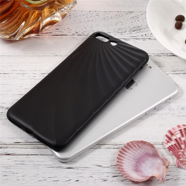 Concave-Convex Texture TPU Mobile Phone Cover for iPhone 7 Plus 5.5 inch - Black / Arc Lines-6