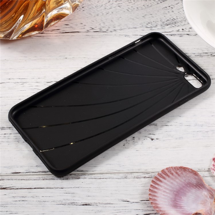 Concave-Convex Texture TPU Mobile Phone Cover for iPhone 7 Plus 5.5 inch - Black / Arc Lines-7