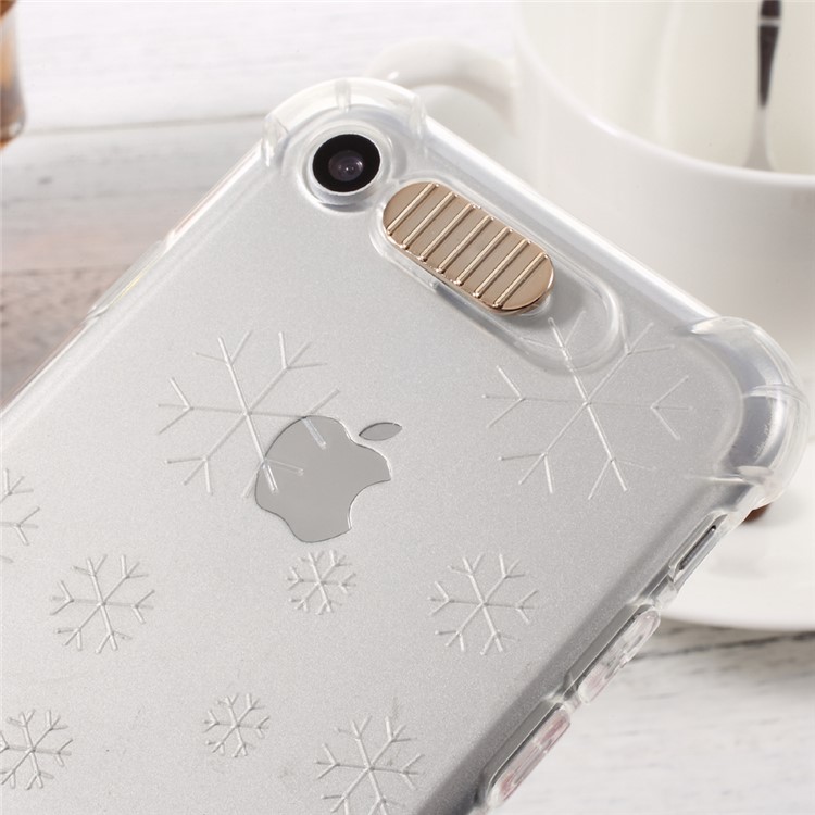 Incoming Call Flash Drop-resistant TPU Cellphone Case for iPhone 7 4.7 inch - Transparent / Snowflake-5