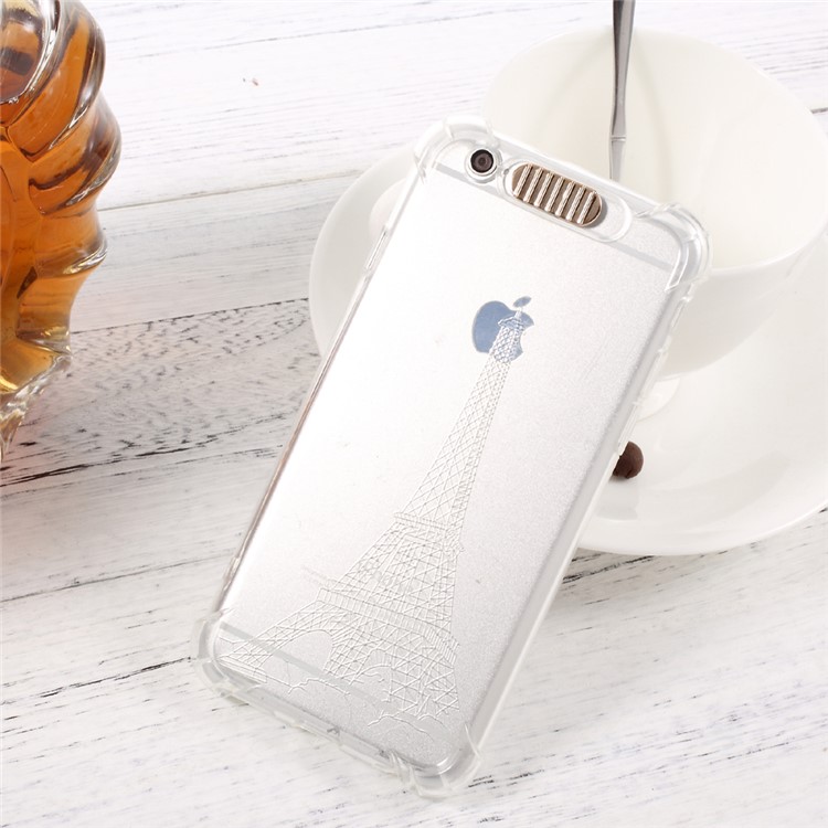Incoming Call Flash Drop-resistant TPU Cellphone Case for iPhone 6s 6 - Transparent / Eiffel Tower-3