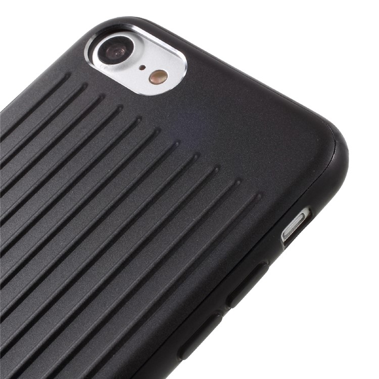 MEEPHONE Hybrid Drop Protection Cell Phone Case (Plastic+TPU+PU Leather+Metal) for iPhone 7 4.7 inch - Black-4