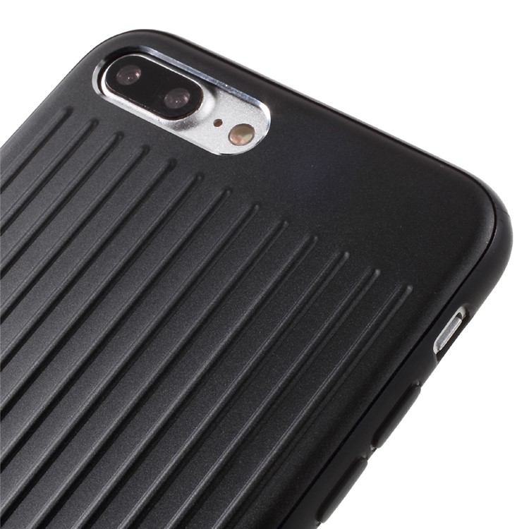 MEEPHONE Hybrid Drop Protection Cell Phone Case (Plastic+TPU+PU Leather+Metal) for iPhone 7 Plus - Black-3