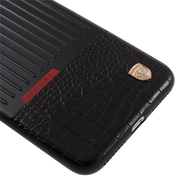 MEEPHONE Hybrid Drop Protection Cell Phone Case (Plastic+TPU+PU Leather+Metal) for iPhone 7 Plus - Black-4