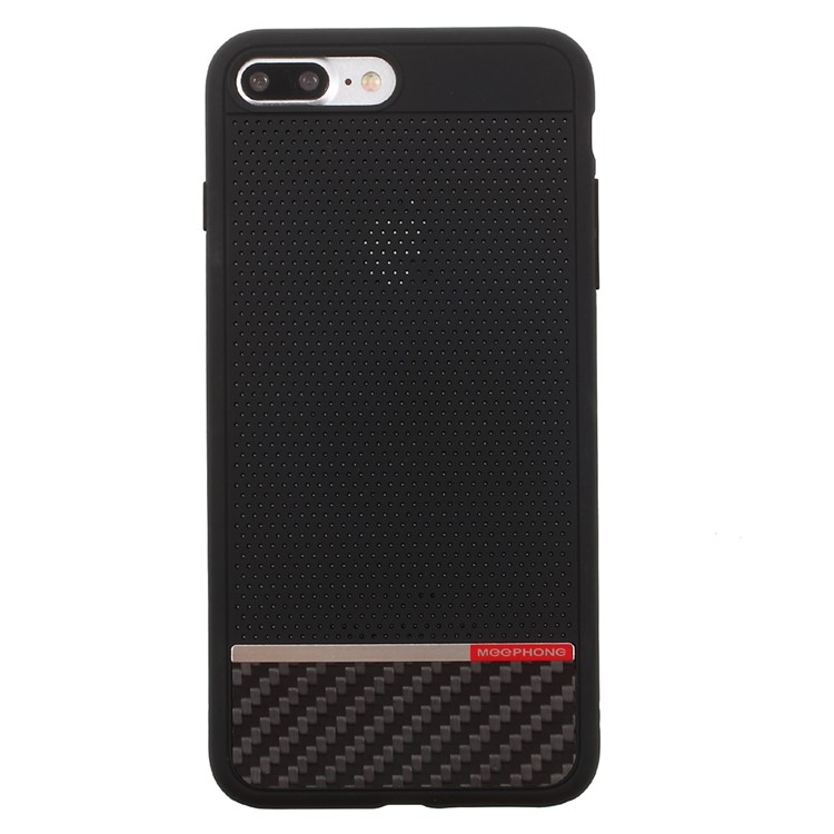 MEEPHONE Mesh Design Rubber Coating Cell Phone Hard Casing for iPhone 7 Plus 5.5-inch - Black-2