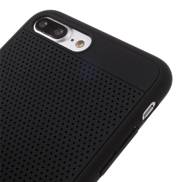 MEEPHONE Mesh Design Rubber Coating Cell Phone Hard Casing for iPhone 7 Plus 5.5-inch - Black-3