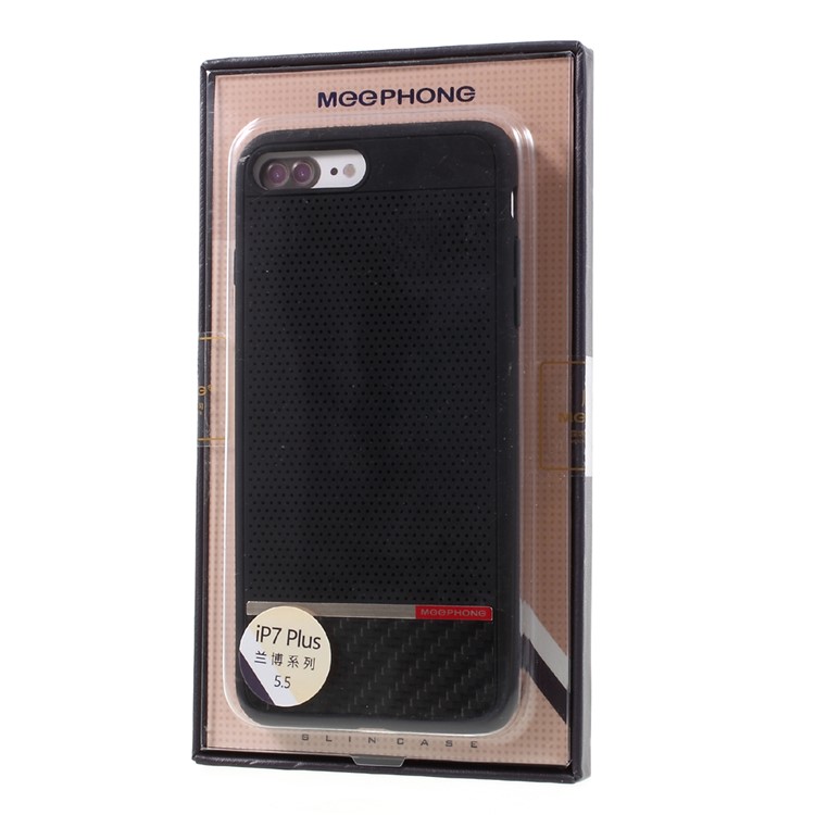 MEEPHONE Mesh Design Rubber Coating Cell Phone Hard Casing for iPhone 7 Plus 5.5-inch - Black-6