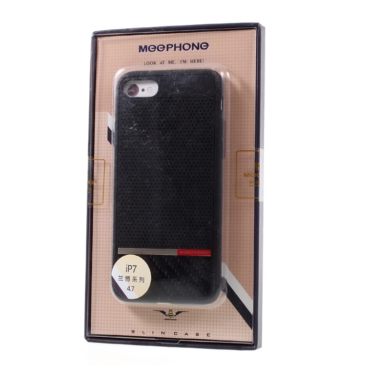 MEEPHONE Mesh Design Rubberized PC Hard Case for iPhone 7 4.7-inch - Black-4