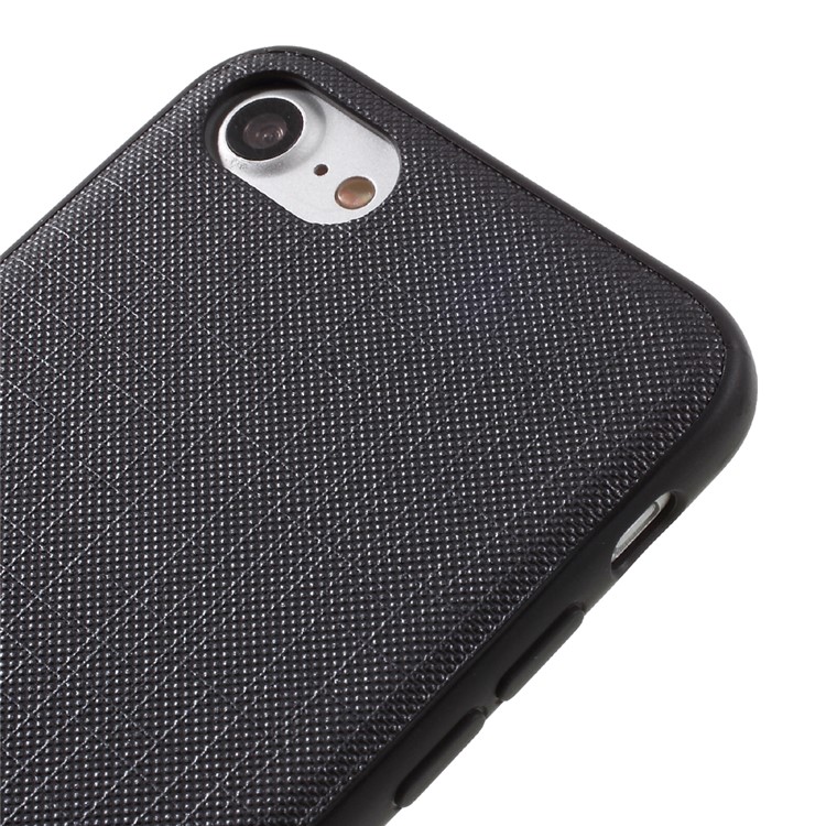 BUABEULRRY for iPhone 7 Cloth Texture Hybrid Mobile Phone Accessory (Leather Skin + PC + TPU) - Black-3