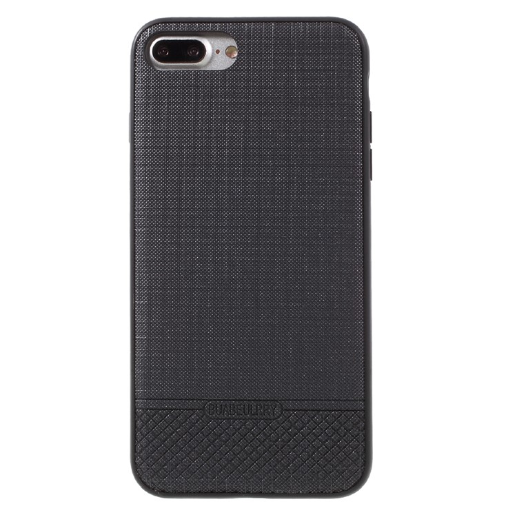 BUABEULRRY Cloth Texture Hybrid Cellphone Case for iPhone 7 Plus (Leather Skin + PC + TPU) - Black-2
