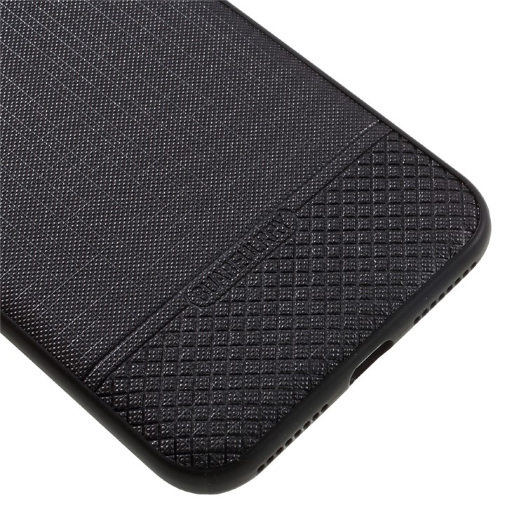 BUABEULRRY Cloth Texture Hybrid Cellphone Case for iPhone 7 Plus (Leather Skin + PC + TPU) - Black-4