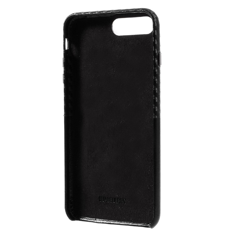 BUABEULRRY Carbon Fiber Leather Coated PC Back Case for iPhone 7 Plus 5.5 - Black-5
