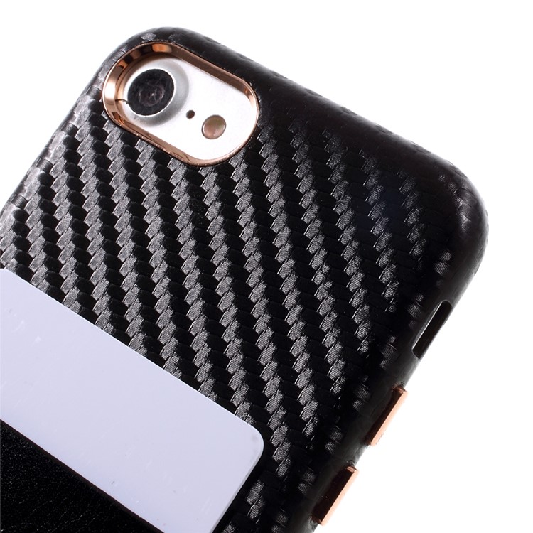 BUABEULRRY Carbon Fiber Leather Coated Hard PC Case for iPhone 7 4.7 - Black-3