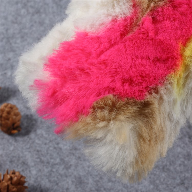 Bling Rhinestone Fluffy Rabbit Fur Decorative TPU Phone Case for iPhone 7 4.7 inch - Rose / Yellow-4